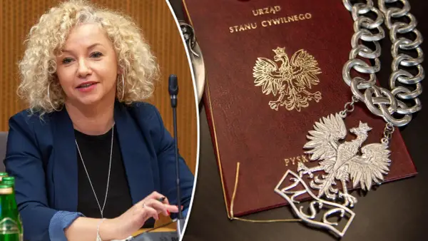 Kobieta z kręconymi włosami i dokument Urzędu Stanu Cywilnego. Jak zalegalizować związek partnerski w Polsce?